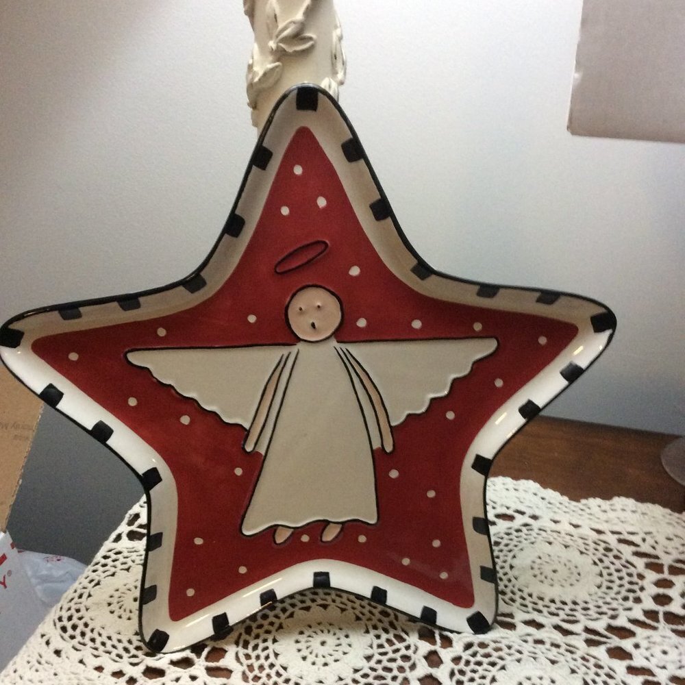 Star Shaped Ceramic Christmas Tray